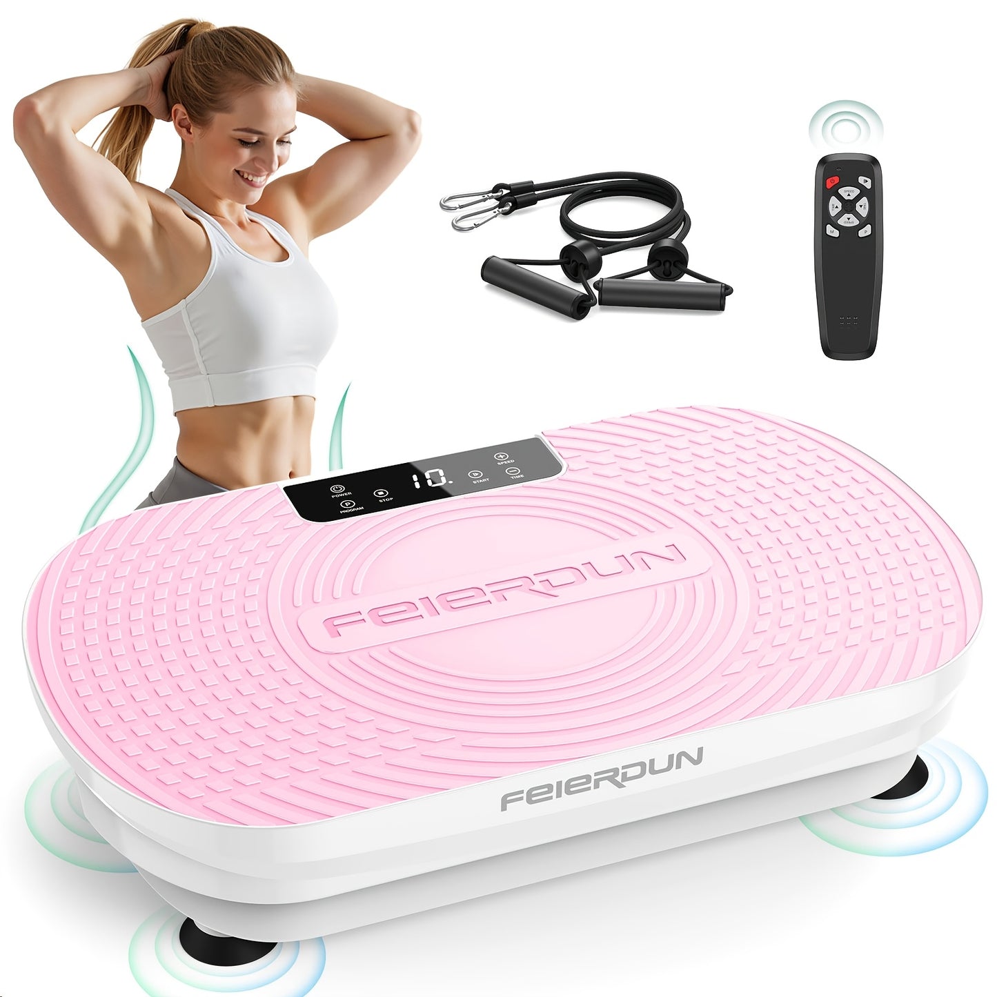 Vibration Plate Exercise Machine, Multiple Modes, Whole Body Vibration Plate Exercise Machine for Lymphatic Drainage, Power Plate Vibration Platform/light White for Toning & Wellness, Full Body Shaker Workout for Labubu, Chri