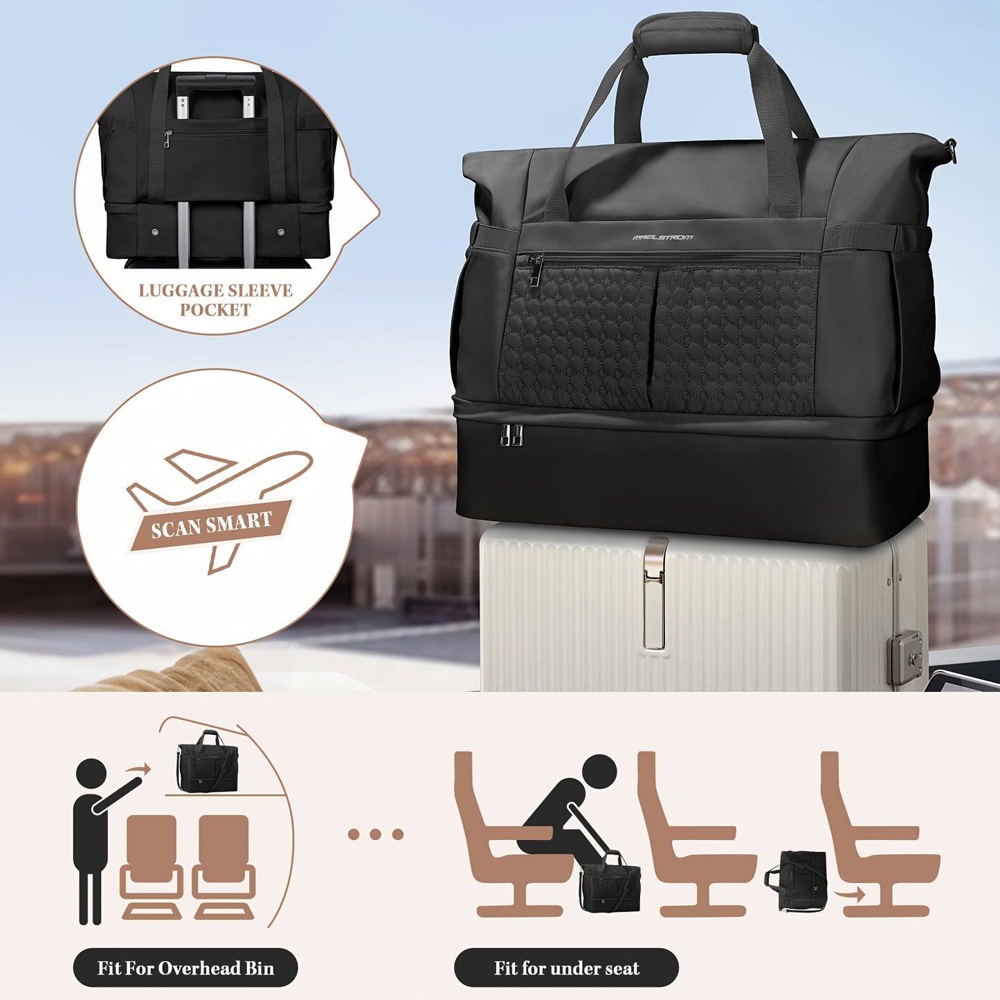 Maelstrom Gym Bag For Women With Shoes Compartment