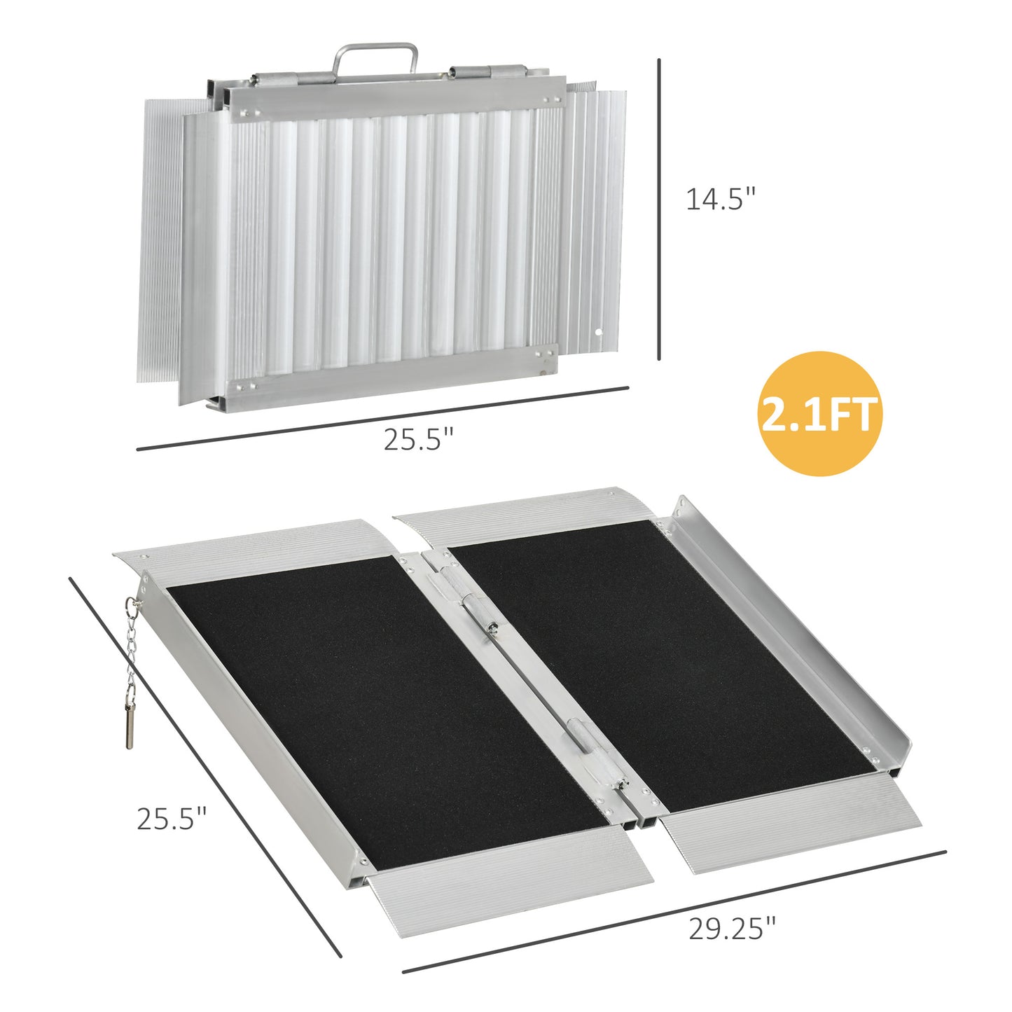 Folding Aluminum Wheelchair Ramp with Non-Slip Surface
