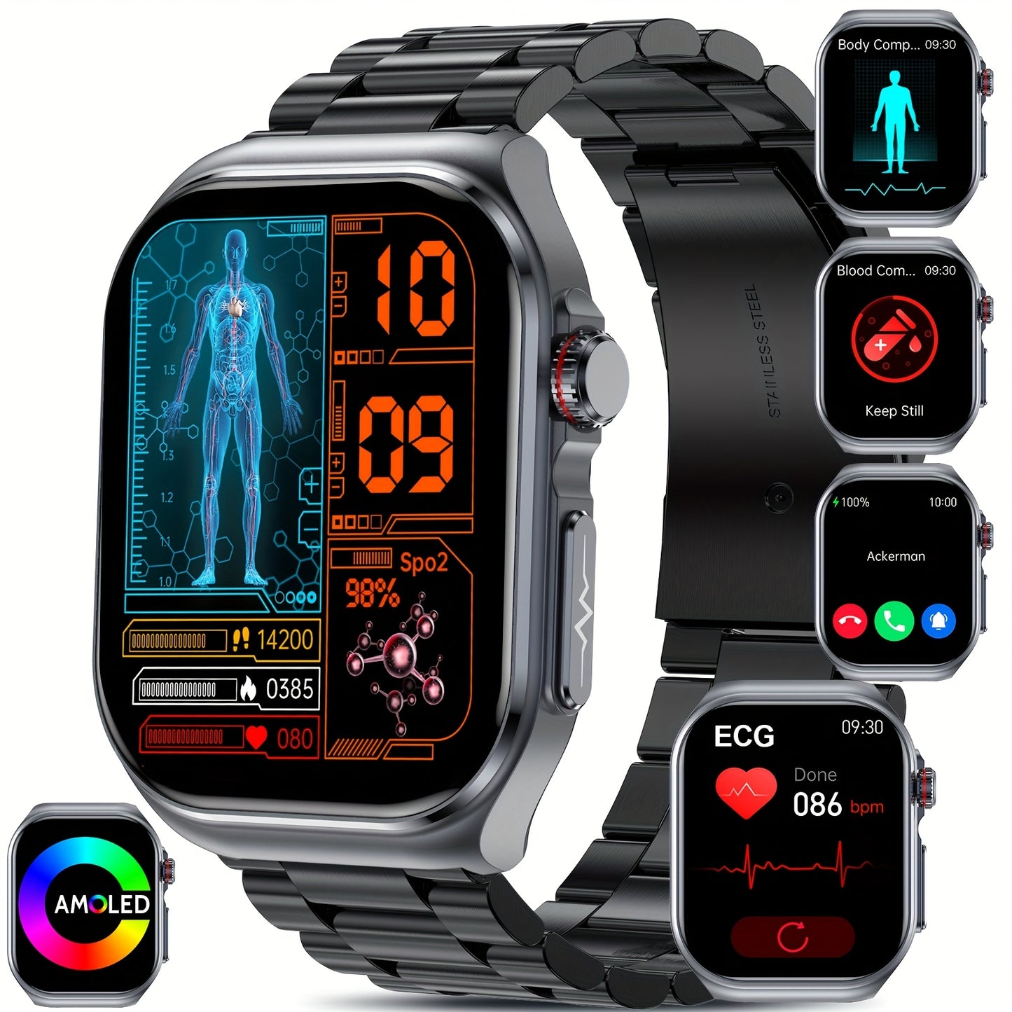 Smart Health Watch With Body Temperature Sleep Tracking BMI