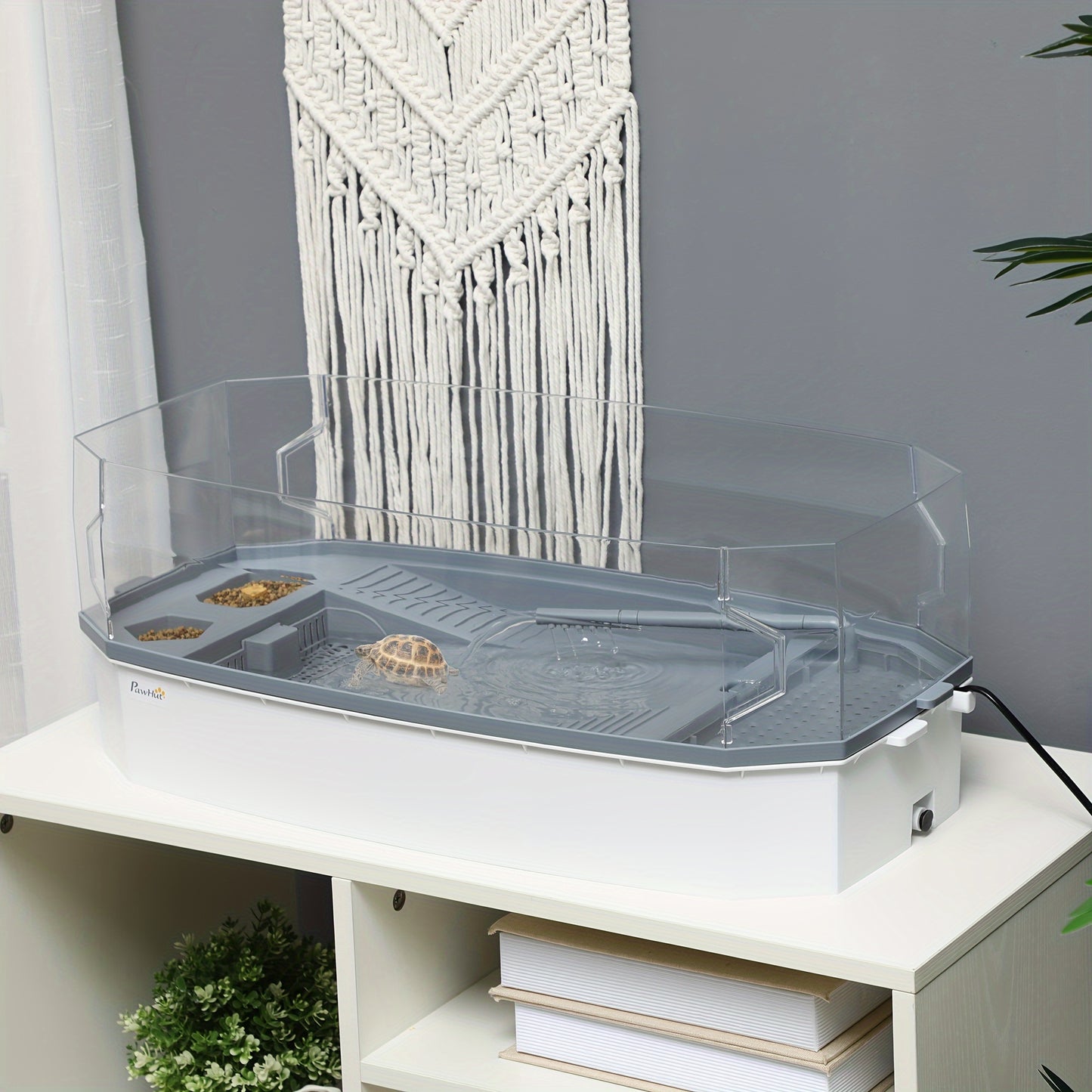 PawHut Turtle Tank Kit With Basking Platform And Filter