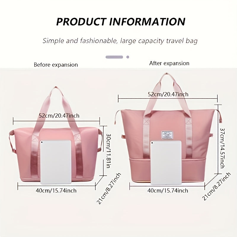 Two Pack Nylon Travel Tote Bags With Zipper Closure