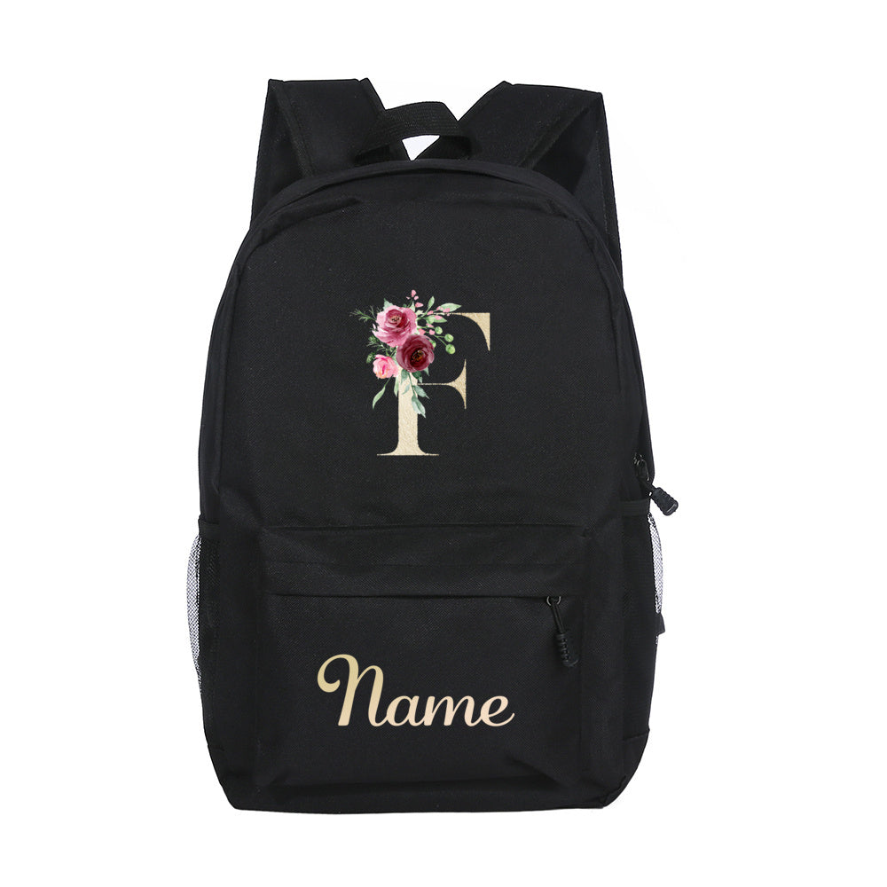 Alphabet Name Backpack Customizable Name Laptop Bag