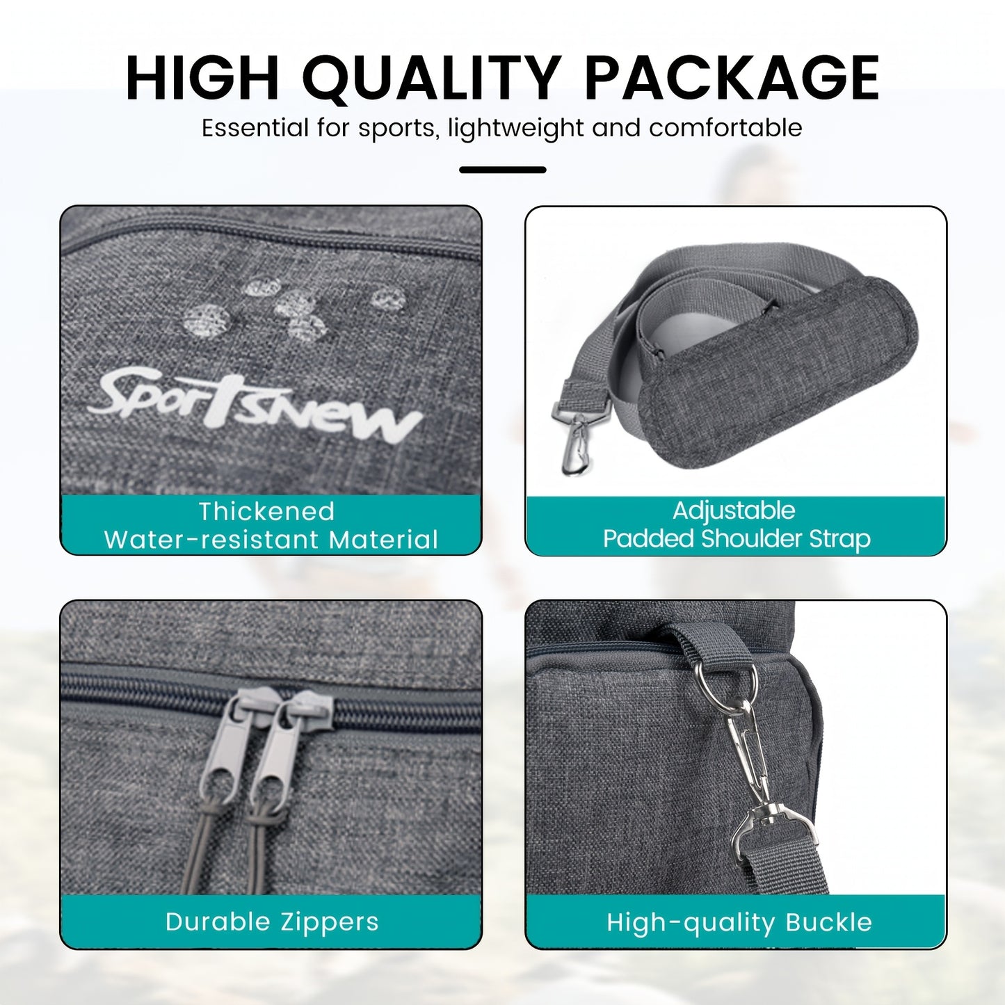 Heavy Duty Gym Duffle Bag With Shoe Compartment Wet Pocket