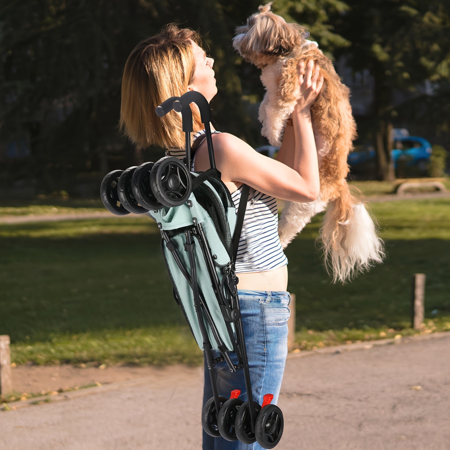 Pet Stroller Folding Cart for Dogs and Cats on the Go