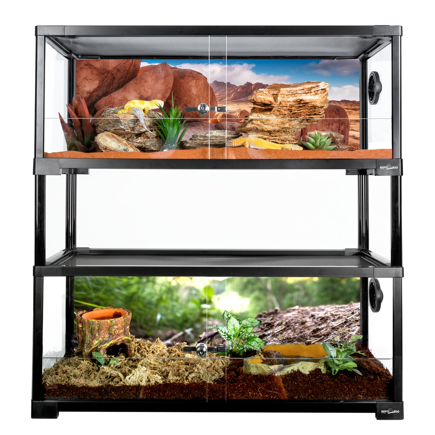 Repti Zoo Double Stacked Reptile Tank For Bearded Dragons And Lizards