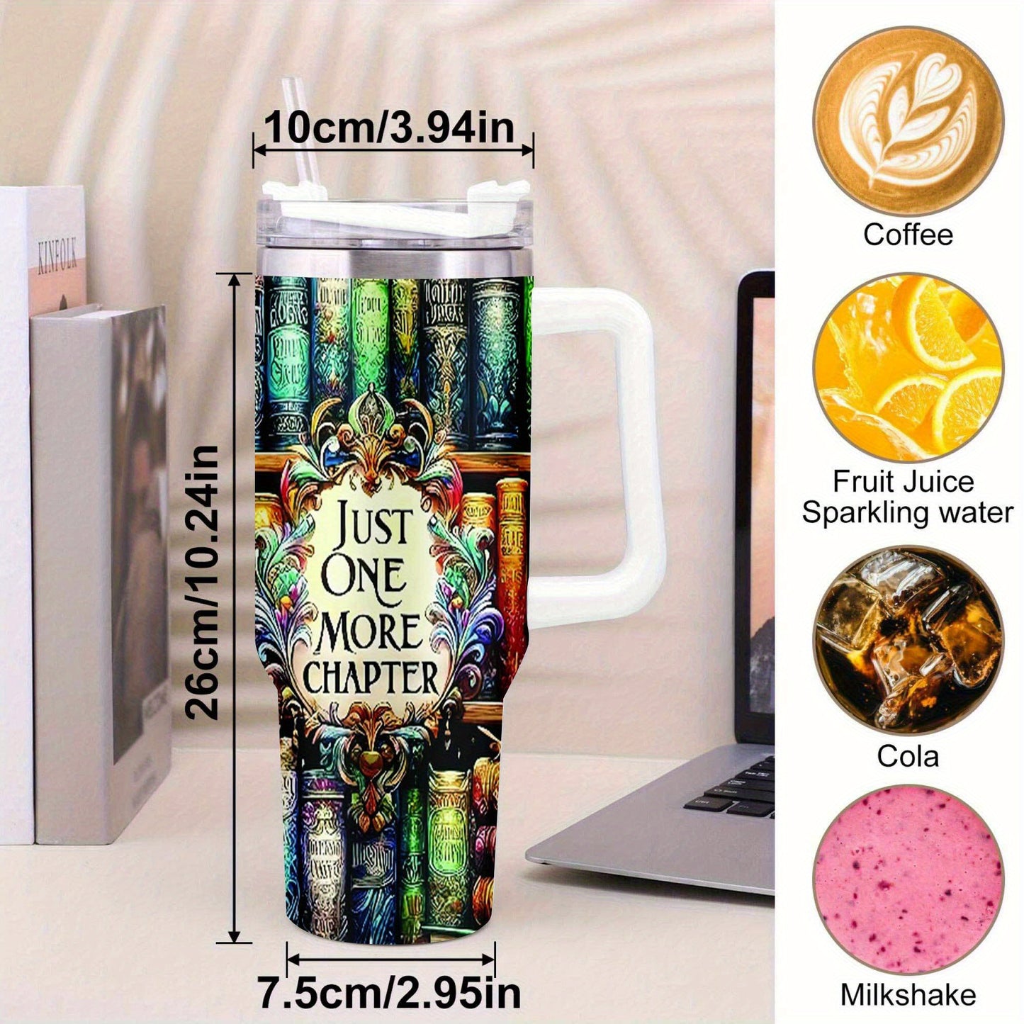 1pc 40oz stainless cup with handle, Best rated travel mugs, Easy one- handed operation for busy lifestyles, A stylish present for weddings or anniversaries