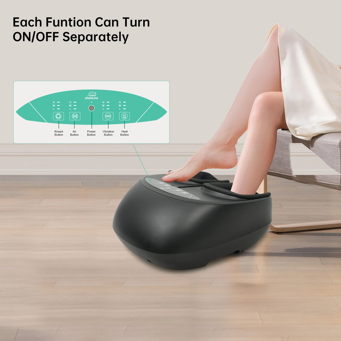 Snailax Shiatsu Foot Massager With Heat and Deep Kneading