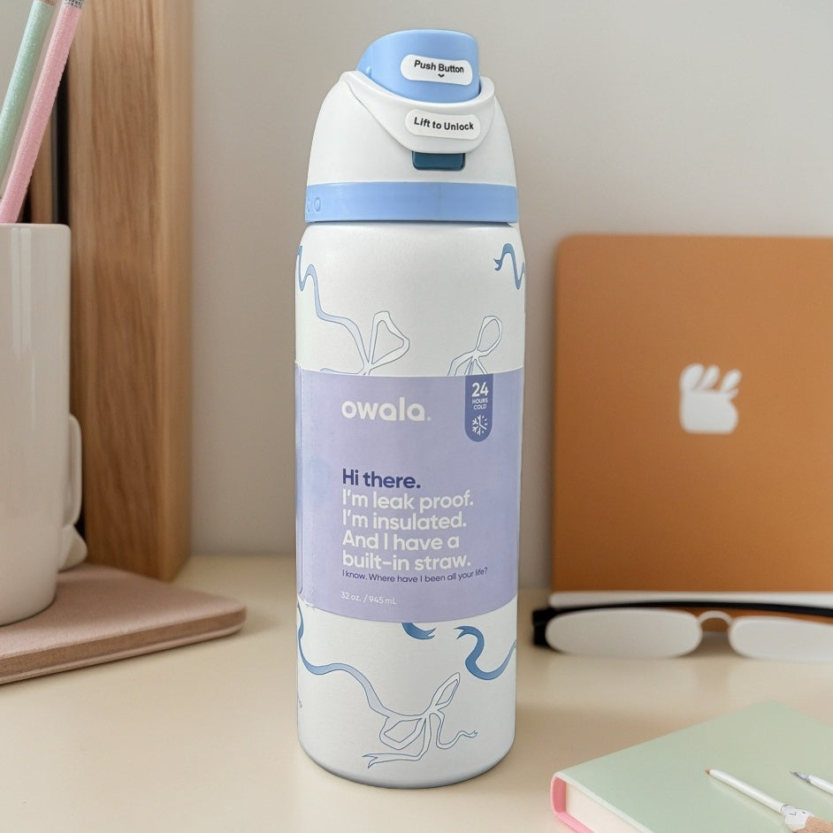 Stainless Steel Insulated Thermos With Built In Straw All Day