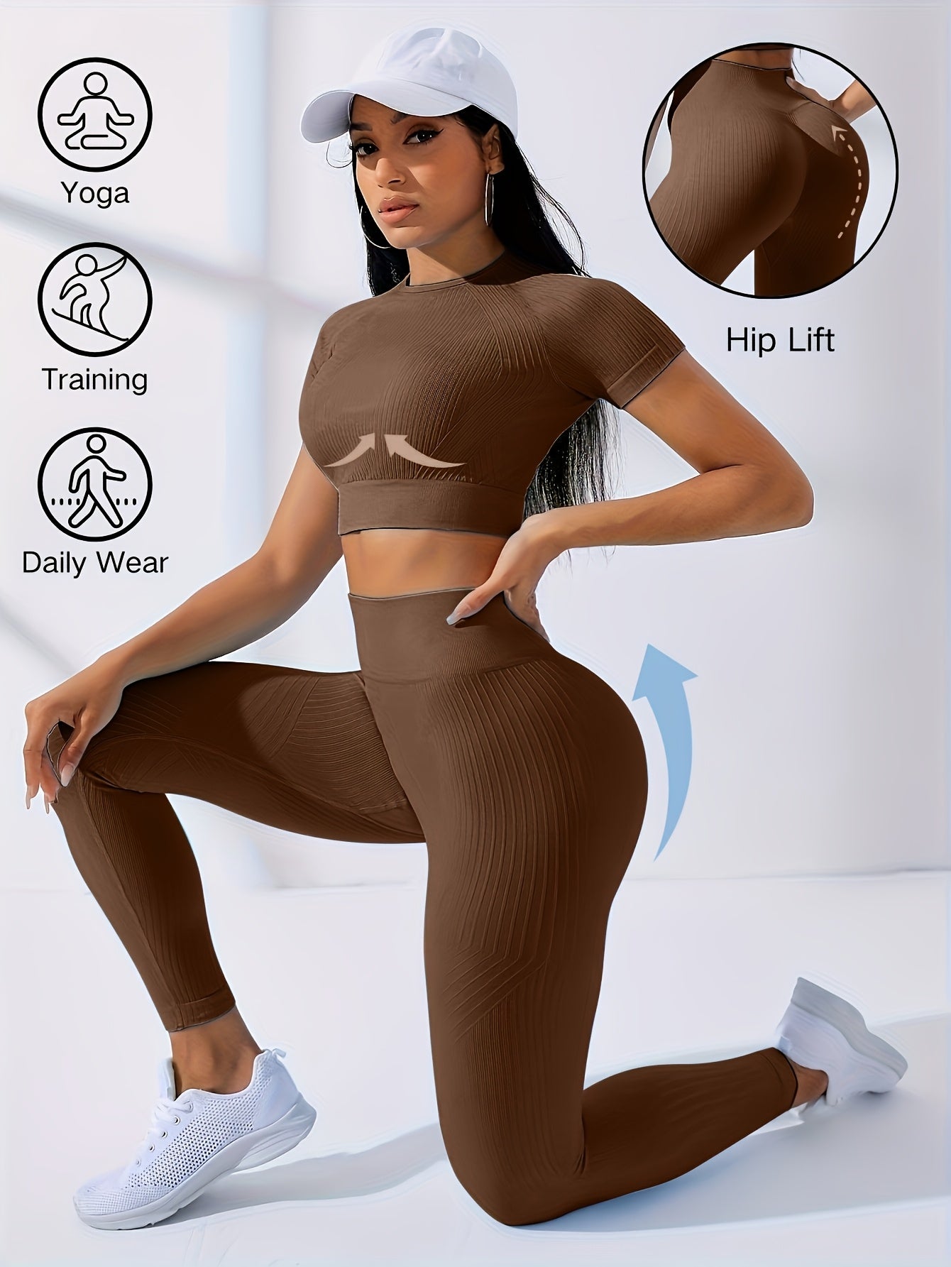 Women's Workout Set Yoga Top Leggings Activewear Essentials