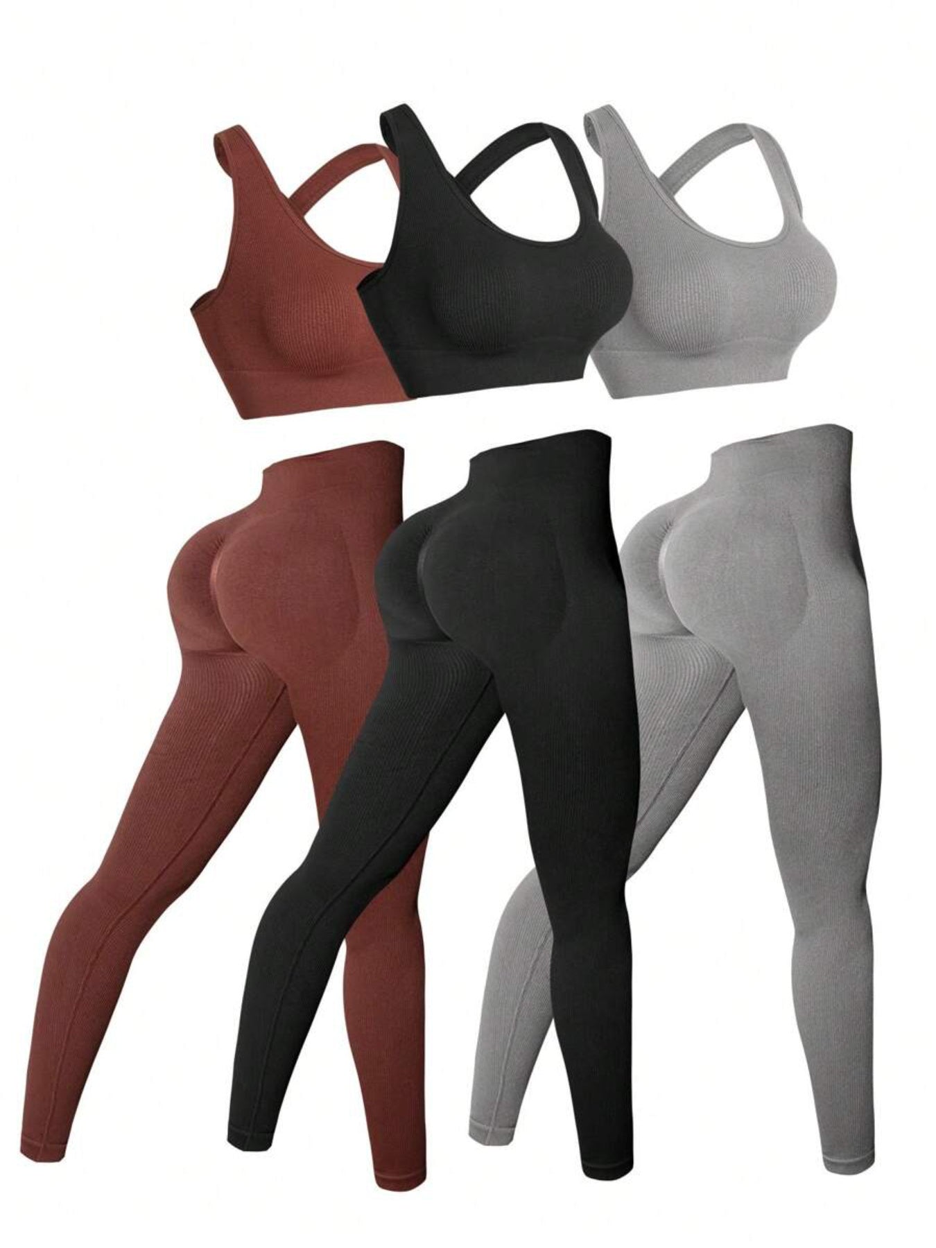 Seamless Womens Activewear With Backless Bra And Leggings