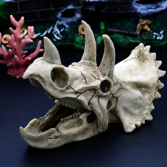 Realistic T-Rex Skull Aquarium Ornament for Terrarium Decor