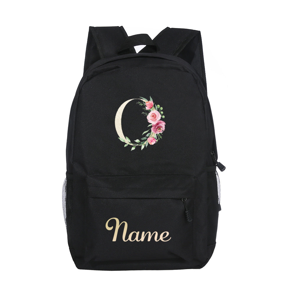 Alphabet Name Backpack Customizable Name Laptop Bag