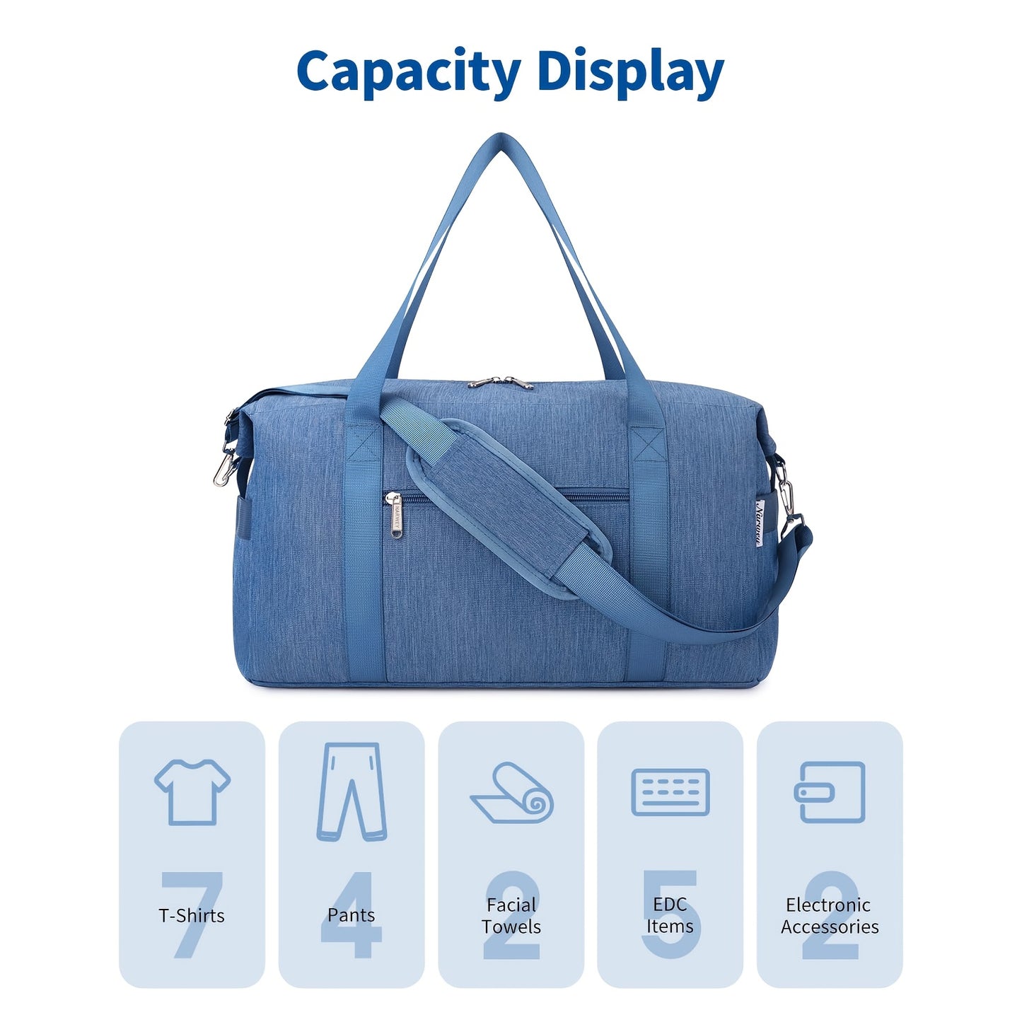 Heavy Duty Travel Duffel Bag With Wet Pocket Stitching