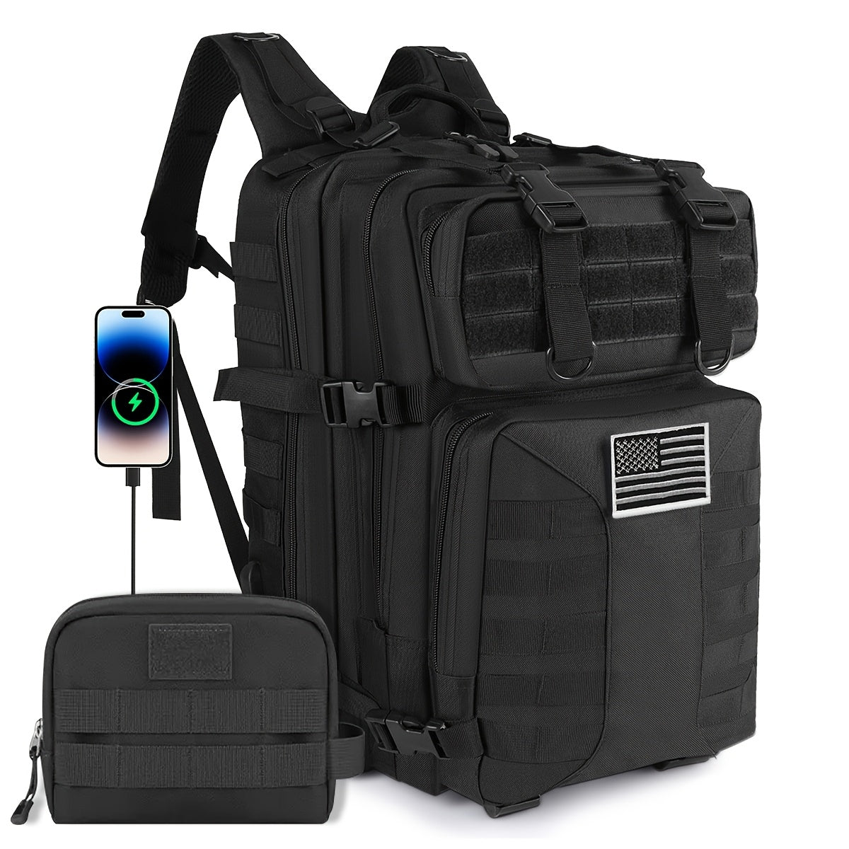 Heavy Duty Tactical Backpack With Laptop Compartment For Outdoor Travel