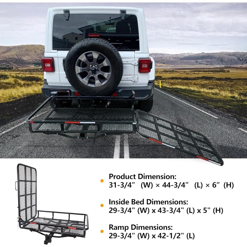 Hitch Mount Wheelchair Carrier with Ramp for Easy Loading