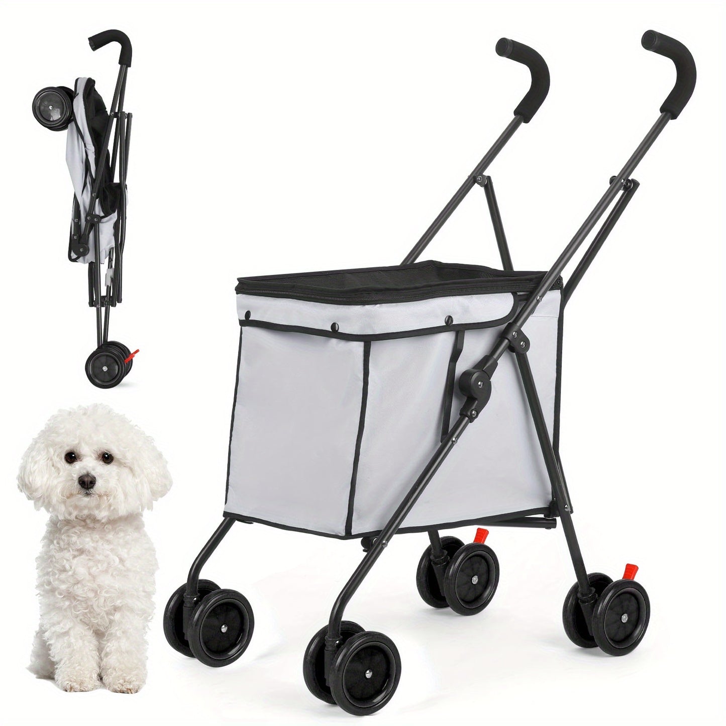 Pet Stroller Folding Cart for Dogs and Cats on the Go
