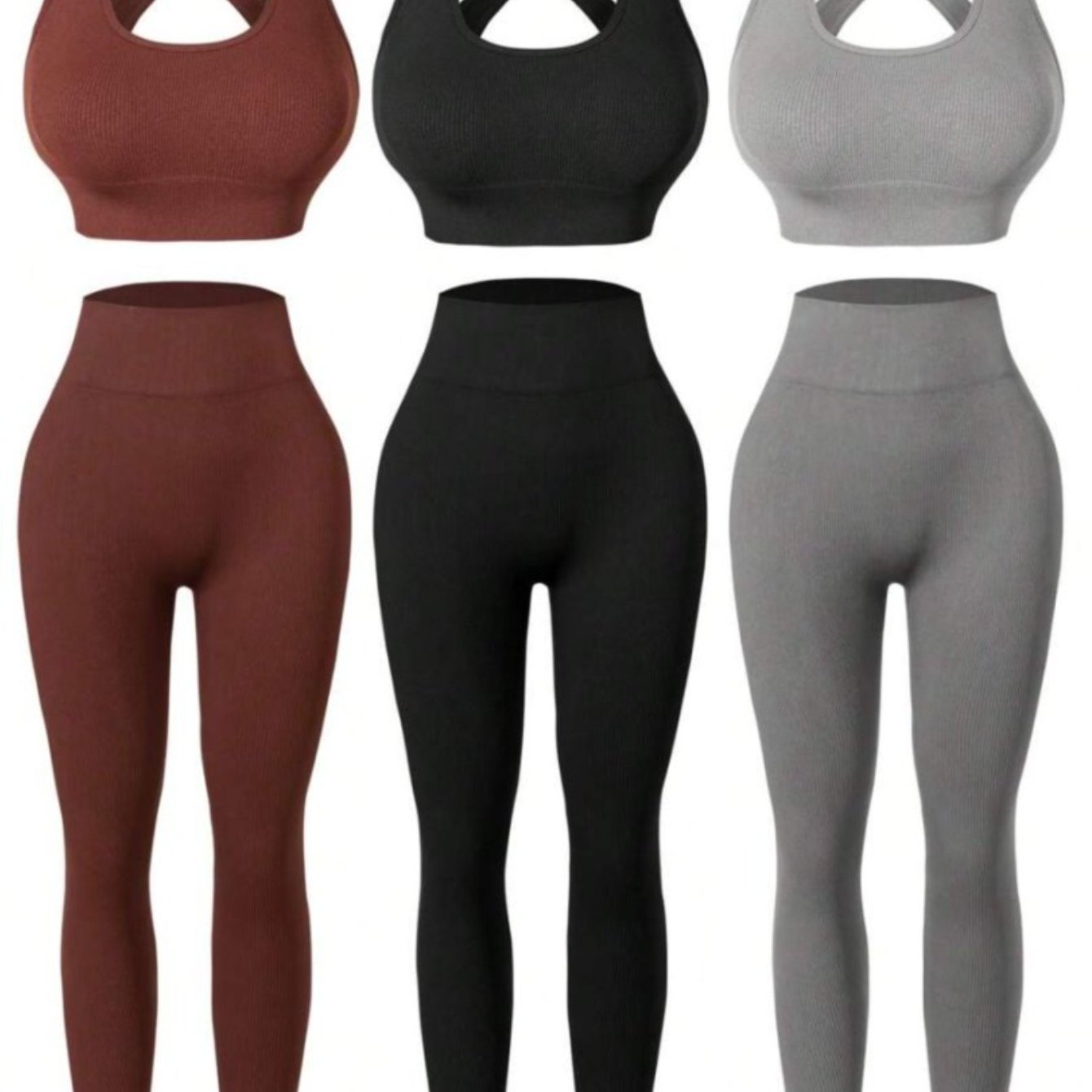 Three Piece Womens Fitness Bra And Pants Yoga Wear