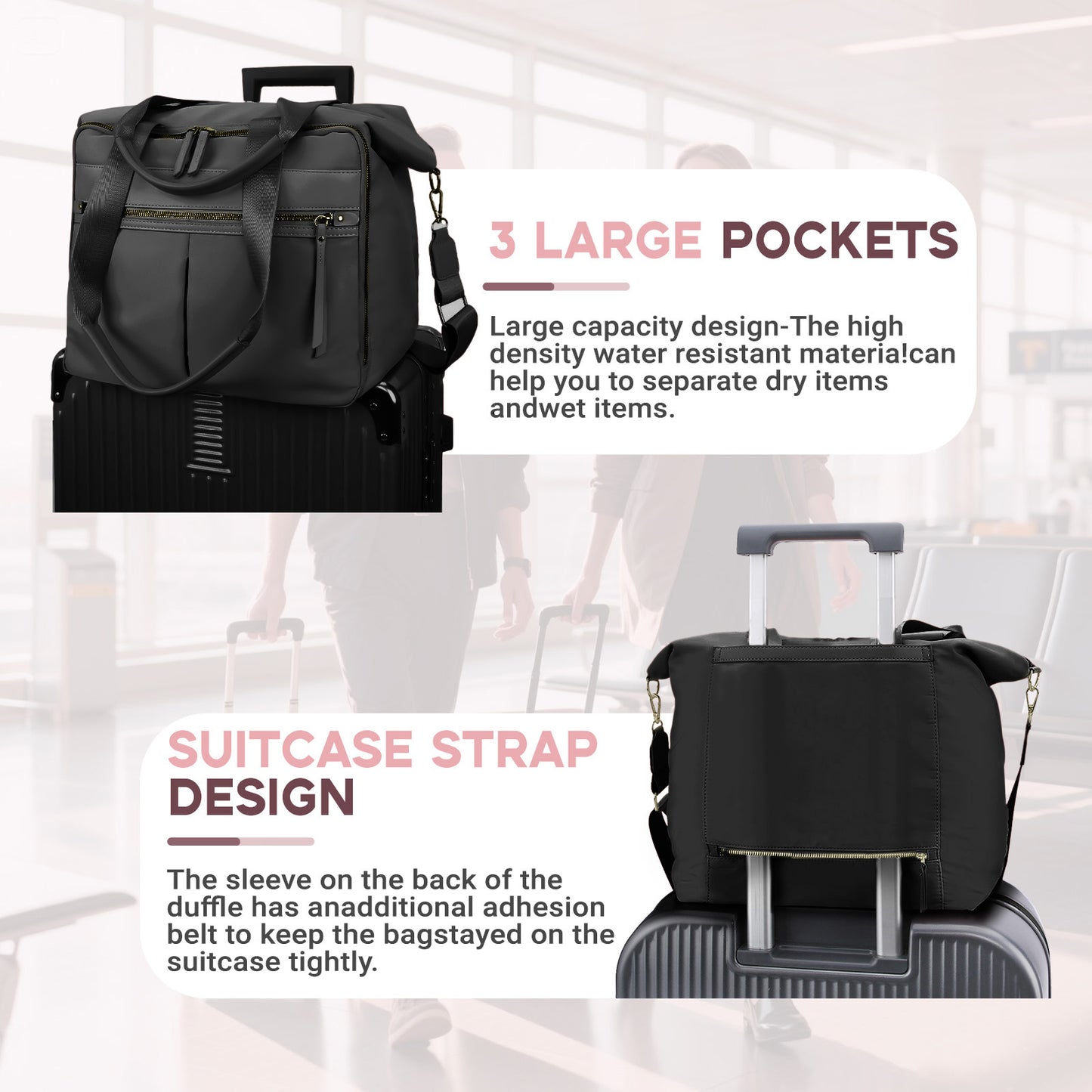 Versatile Travel Bag With Wet Dry Separation Compartments