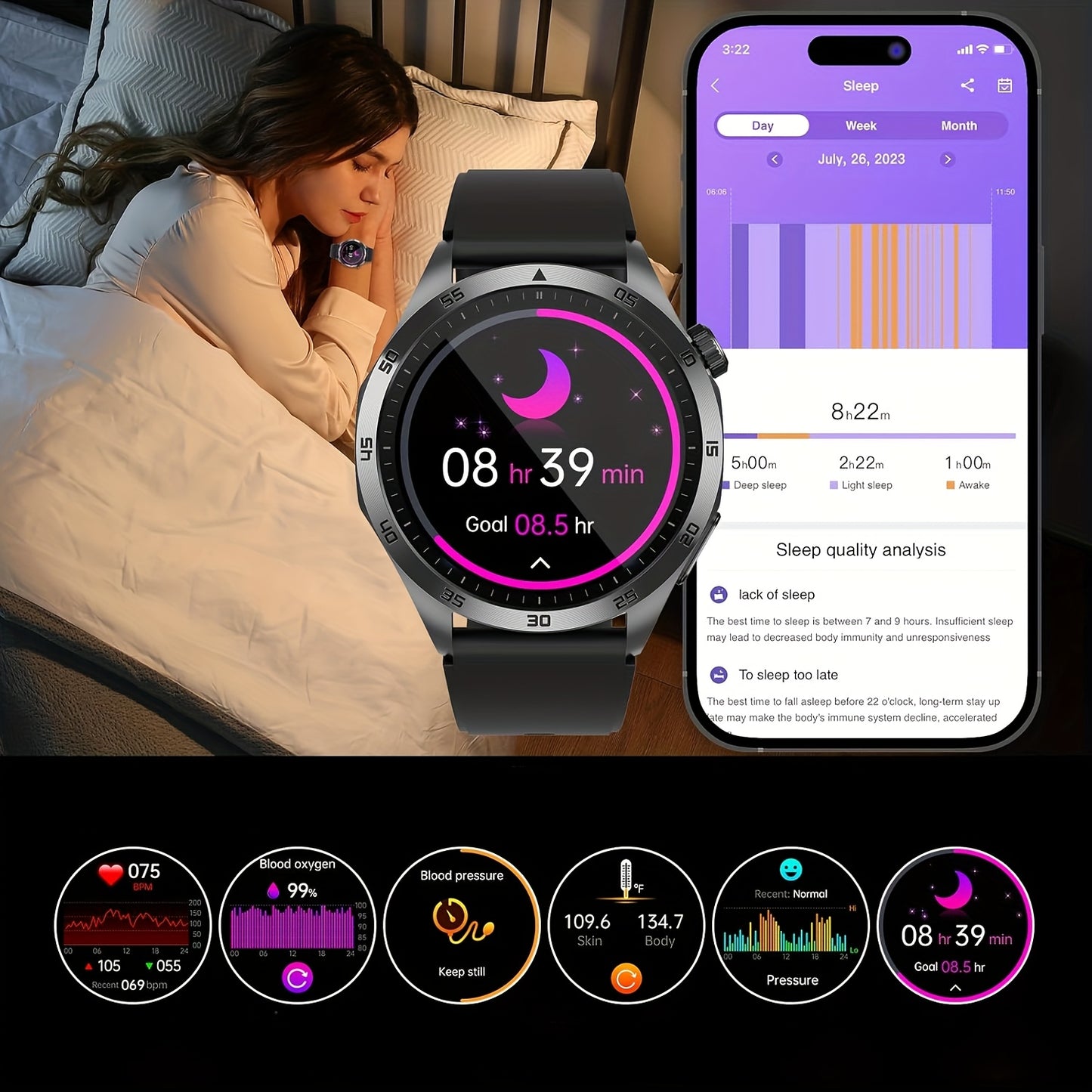 Unisex Smartwatch With AMOLED Display And Multisport Modes