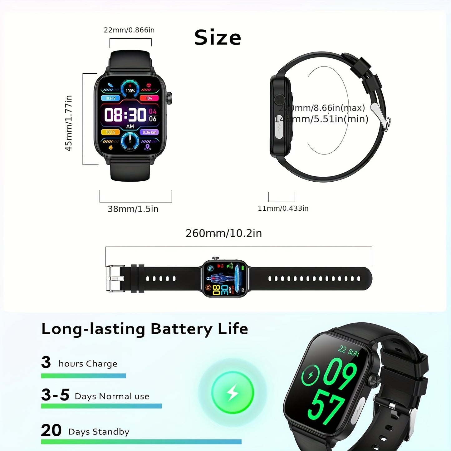 Smart Health Watch With Body Temperature Sleep Tracking BMI
