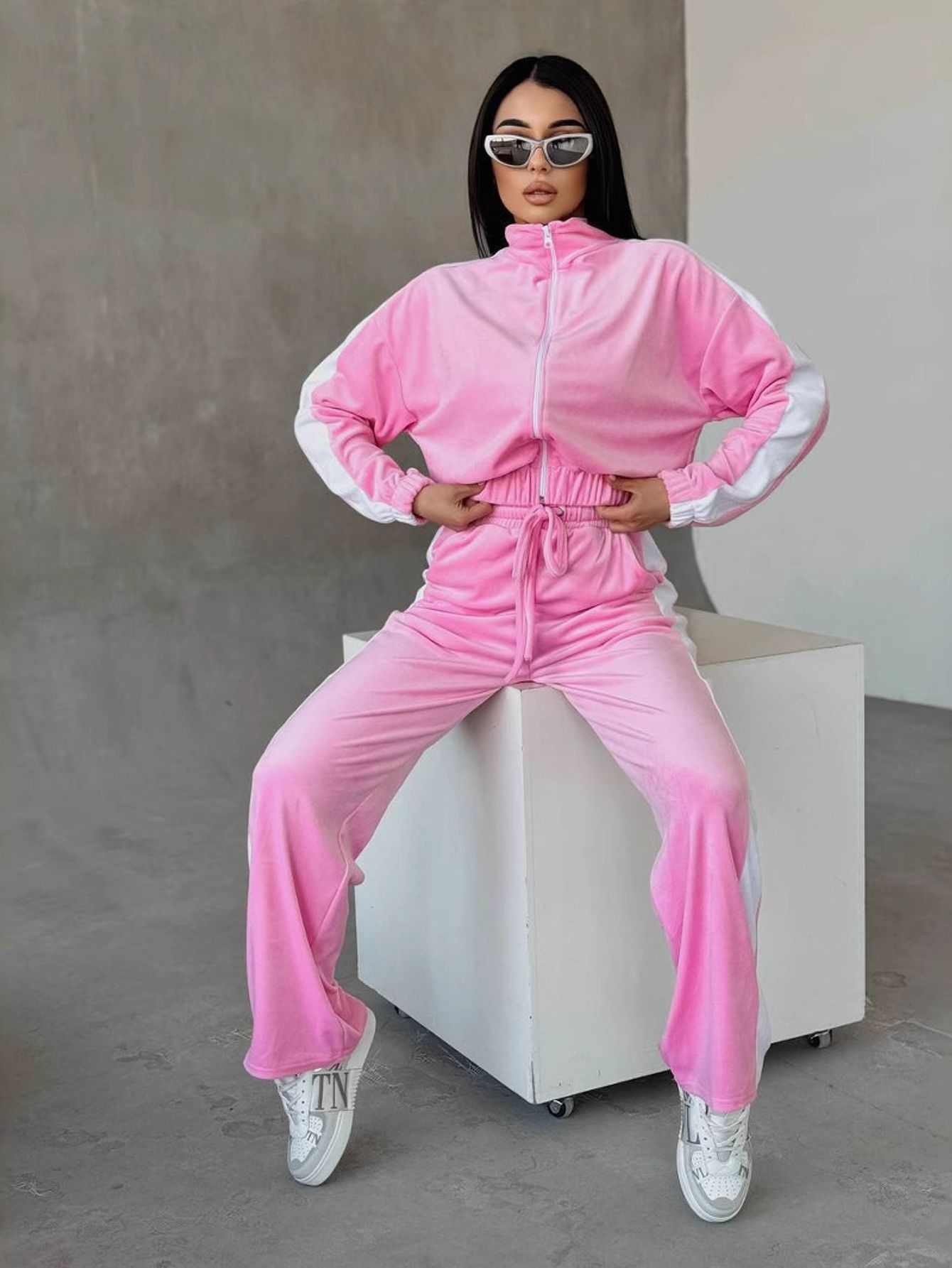 Comfy Patchwork Long Sleeve Women Sportswear Set Casual