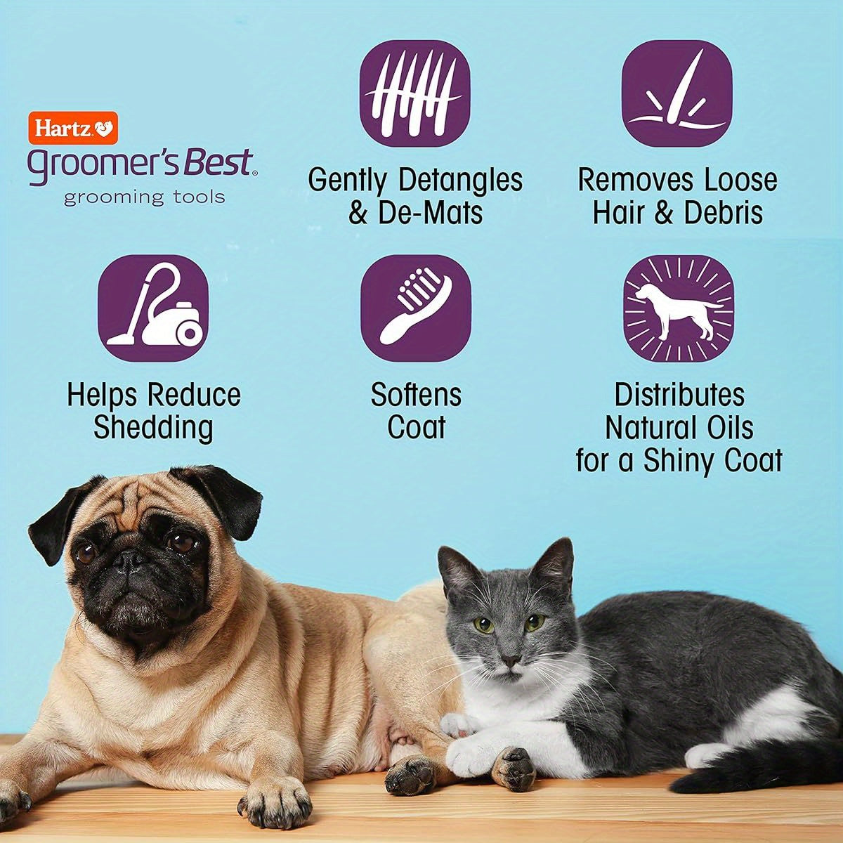 Groomer's Best Combo Dog Brush for Happy Healthy Fur