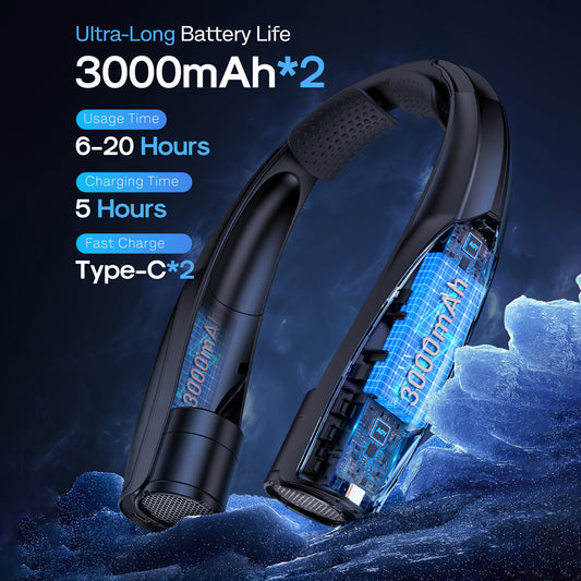 Neckband USB Fan With Long Battery Life And Quiet Motor