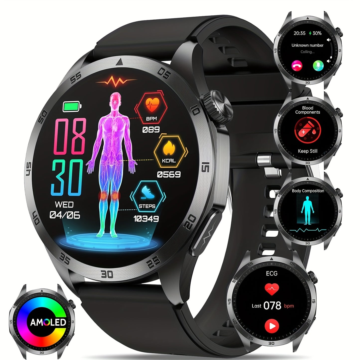 Unisex Smartwatch With AMOLED Display And Multisport Modes