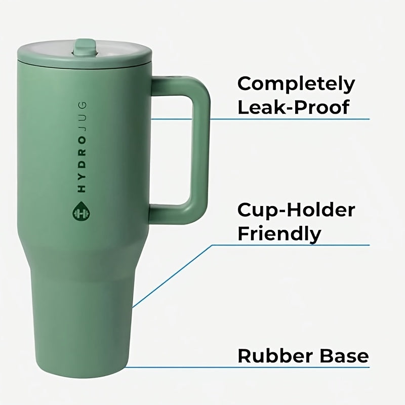 HydroJug Insulated Water Bottle With Flip Straw And Handle
