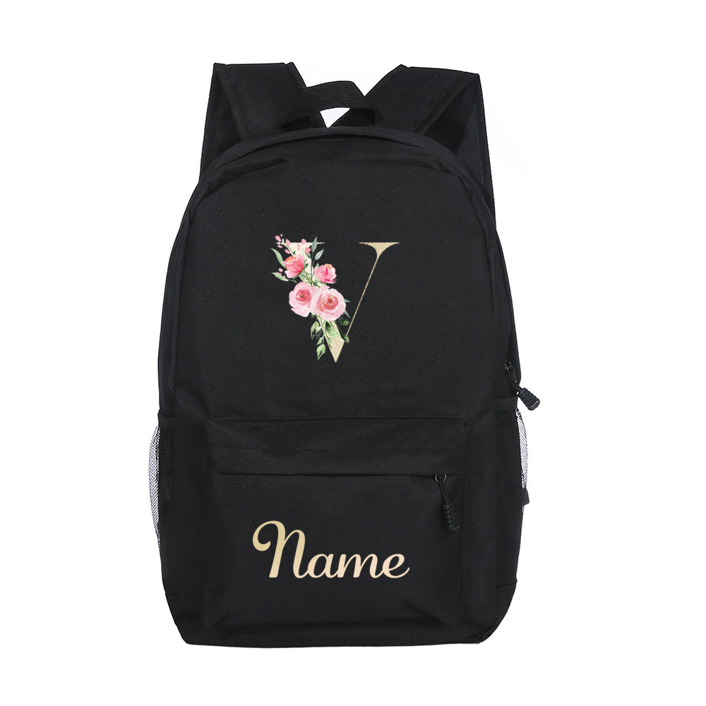Alphabet Name Backpack Customizable Name Laptop Bag