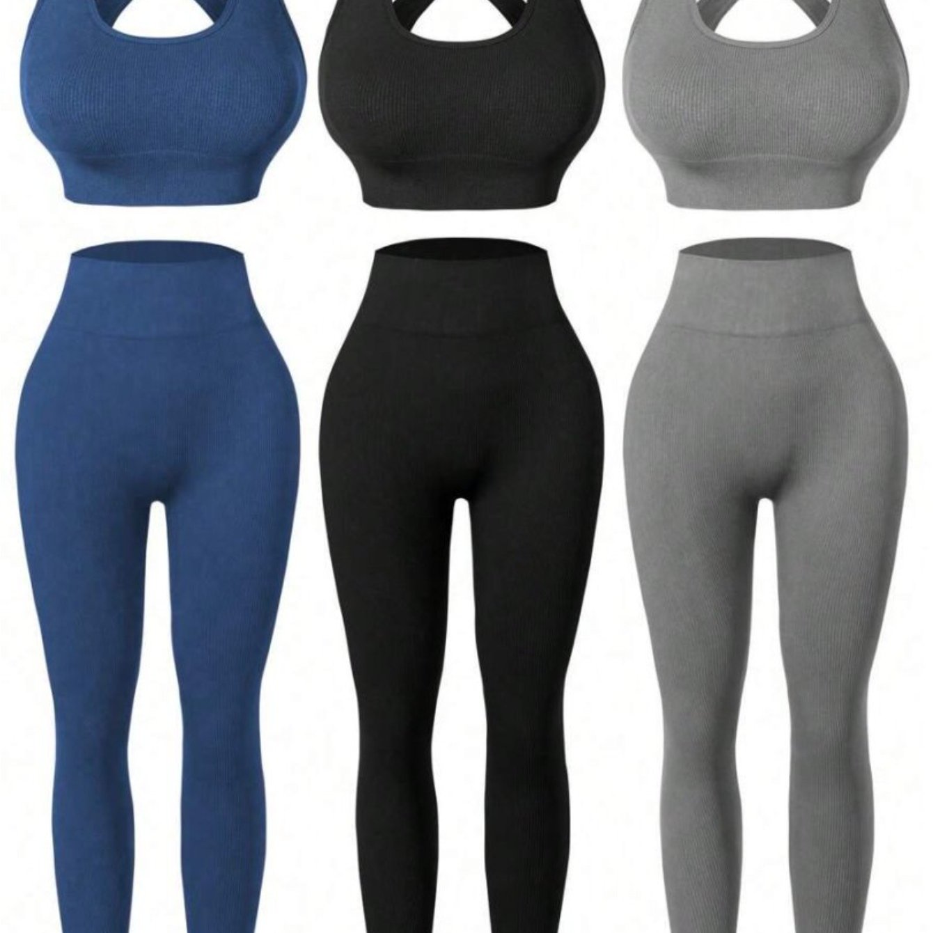 Three Piece Women Fitness Set Bra And Pants Yoga Wear