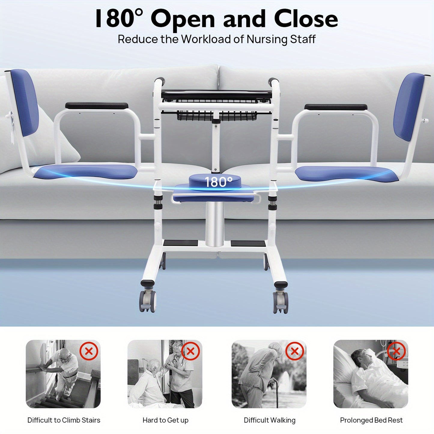 Heavy-Duty Hydraulic Lift Toilet Seat Chair for Easy Transfers