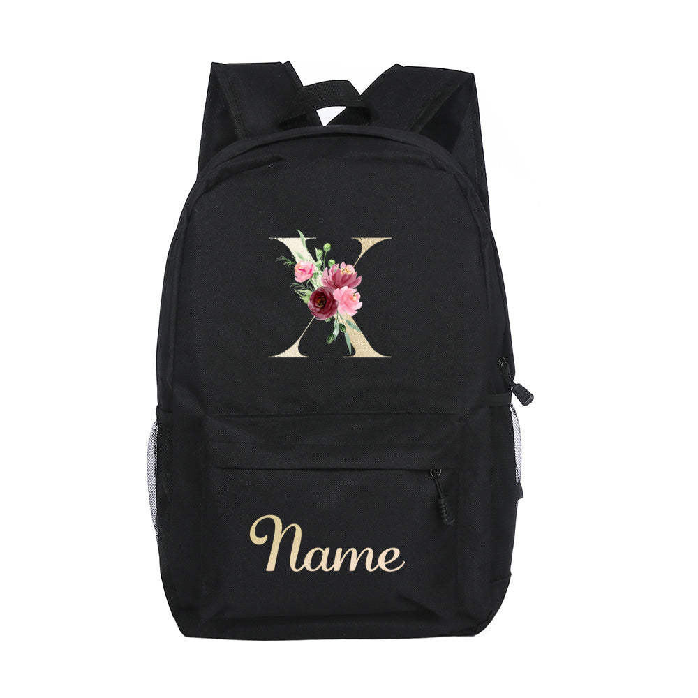 Alphabet Name Backpack Customizable Name Laptop Bag
