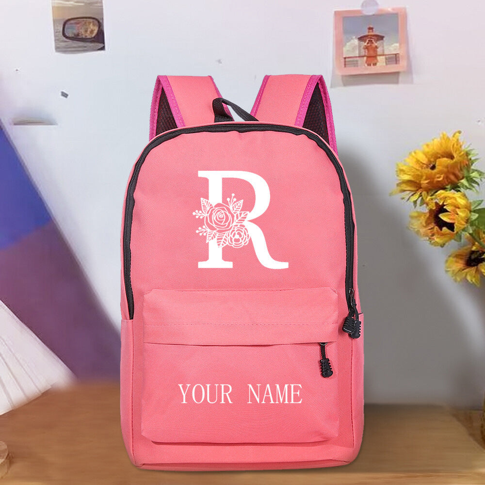Personalized Name Backpack Lightweight Oxford with Zipper