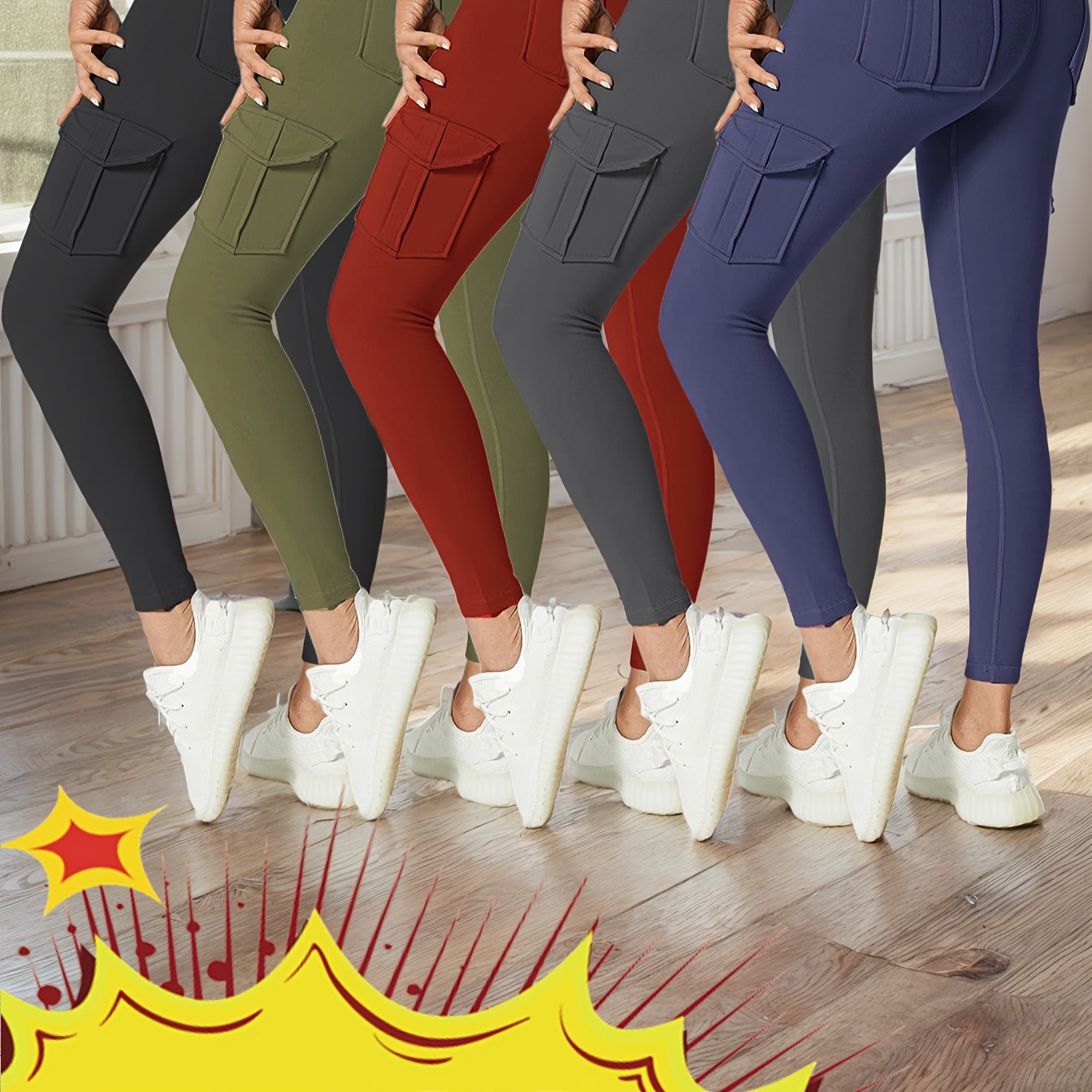 High Waist Yoga Leggings With Pockets Butt Lifting Set