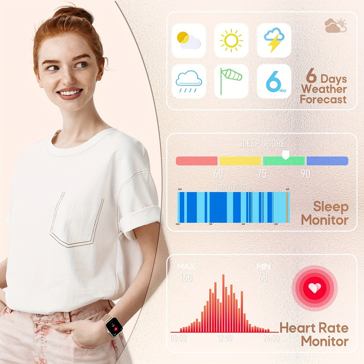 Smart Watch for Fitness Tracking and Call Notifications