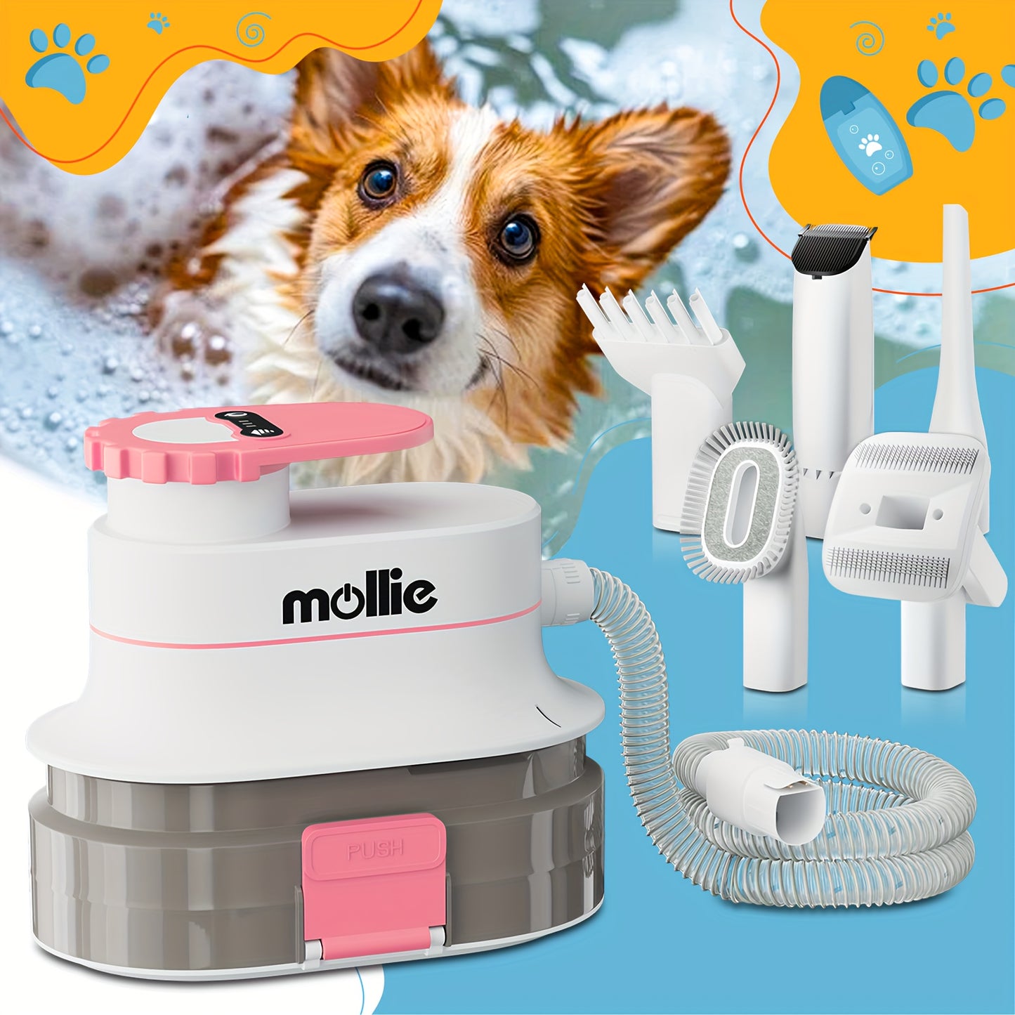 Dog Grooming Vacuum Kit with Blower and Grooming Tools
