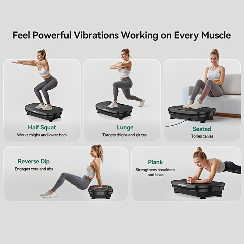 Vibration Plate Exercise Machine, Multiple Modes, Whole Body Vibration Plate Exercise Machine for Lymphatic Drainage, Power Plate Vibration Platform/light White for Toning & Wellness, Full Body Shaker Workout for Labubu, Chri