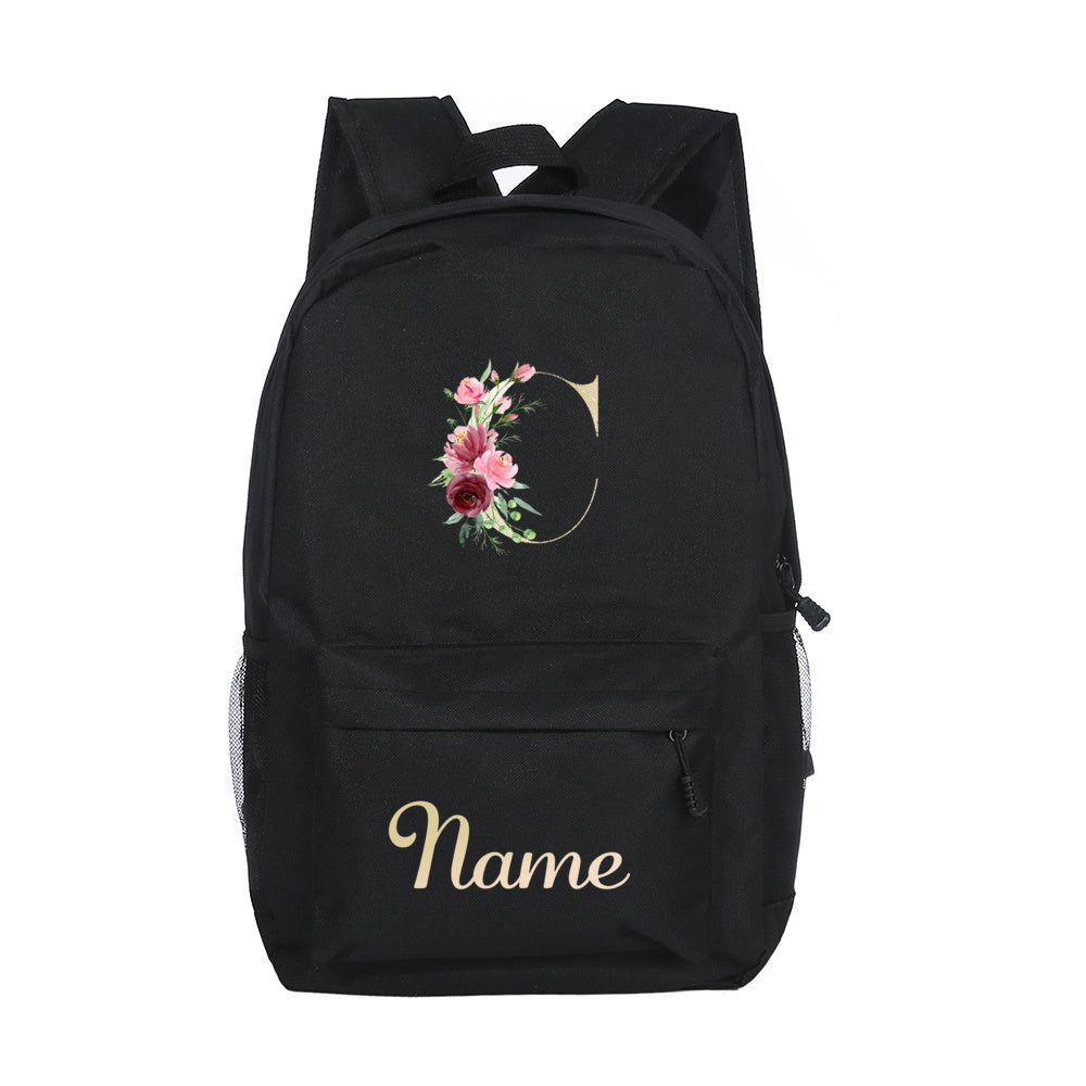Alphabet Name Backpack Customizable Name Laptop Bag