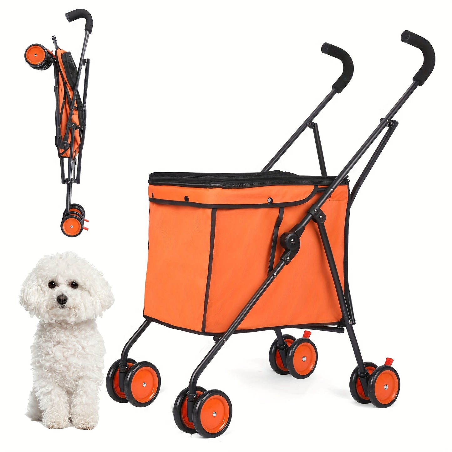 Pet Stroller Folding Cart for Dogs and Cats on the Go