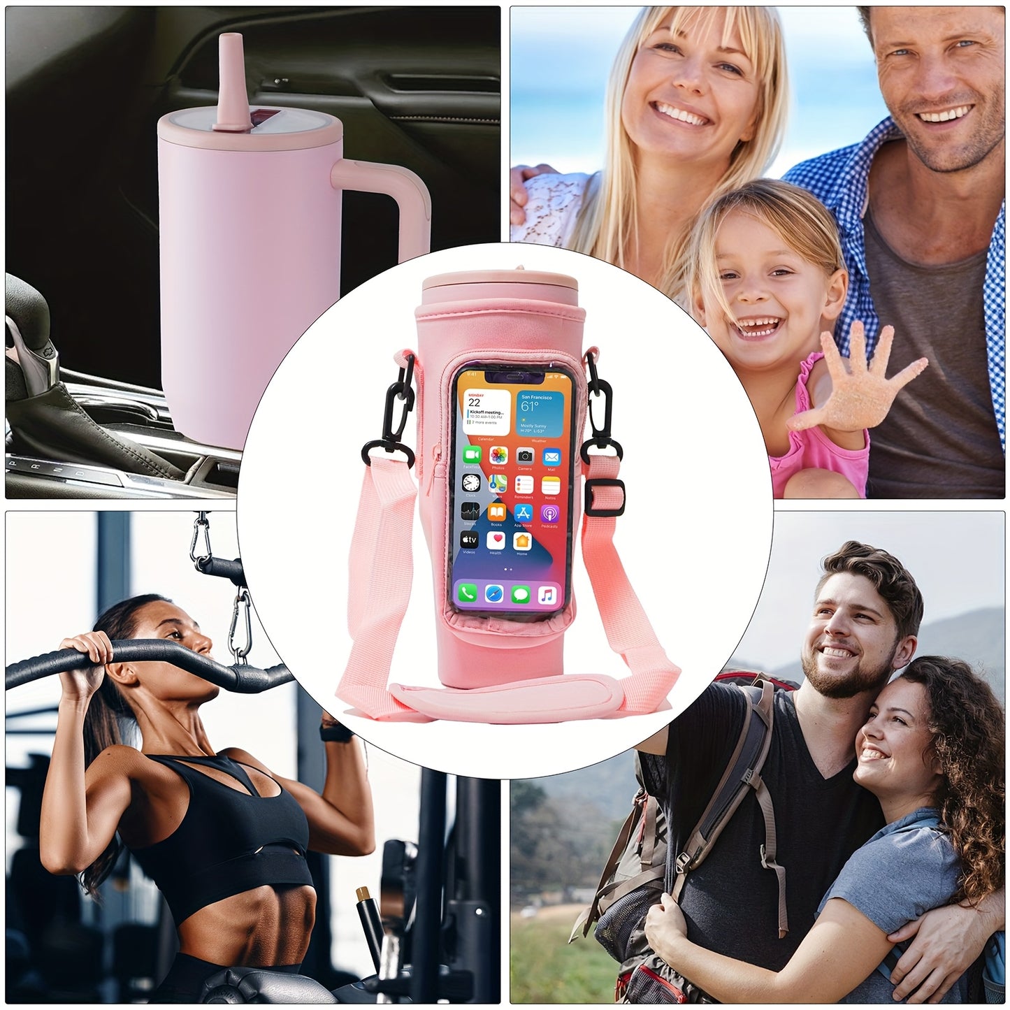 Stainless Steel Vacuum Insulated Tumbler With Straw Lid And Smartphone