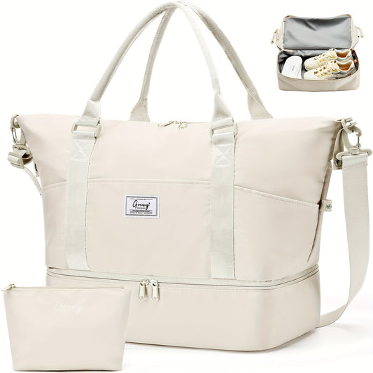 Womens Travel Duffel Bag With Toiletry And Shoe Compartment