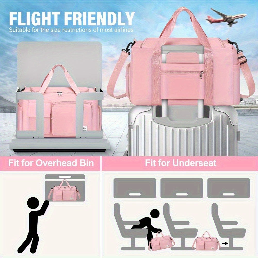 Womens Travel Duffle Bag Shoe Compartment And Organizer