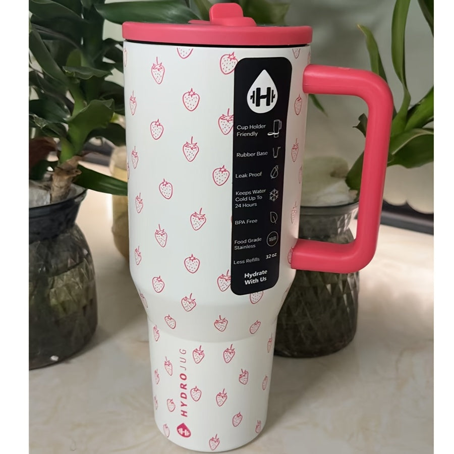 HydroJug Insulated Water Bottle With Flip Straw And Handle