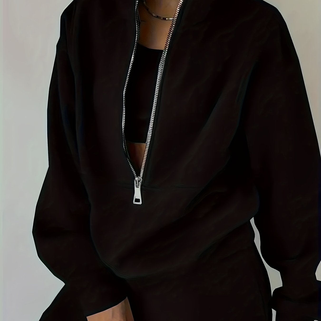 Womens Two Piece Fleece Set Long Sleeve Sweatshirt Joggers