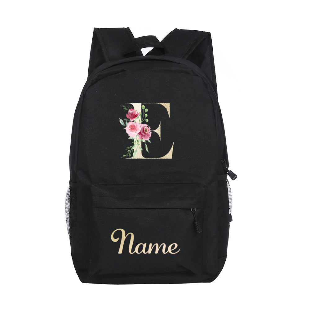Alphabet Name Backpack Customizable Name Laptop Bag