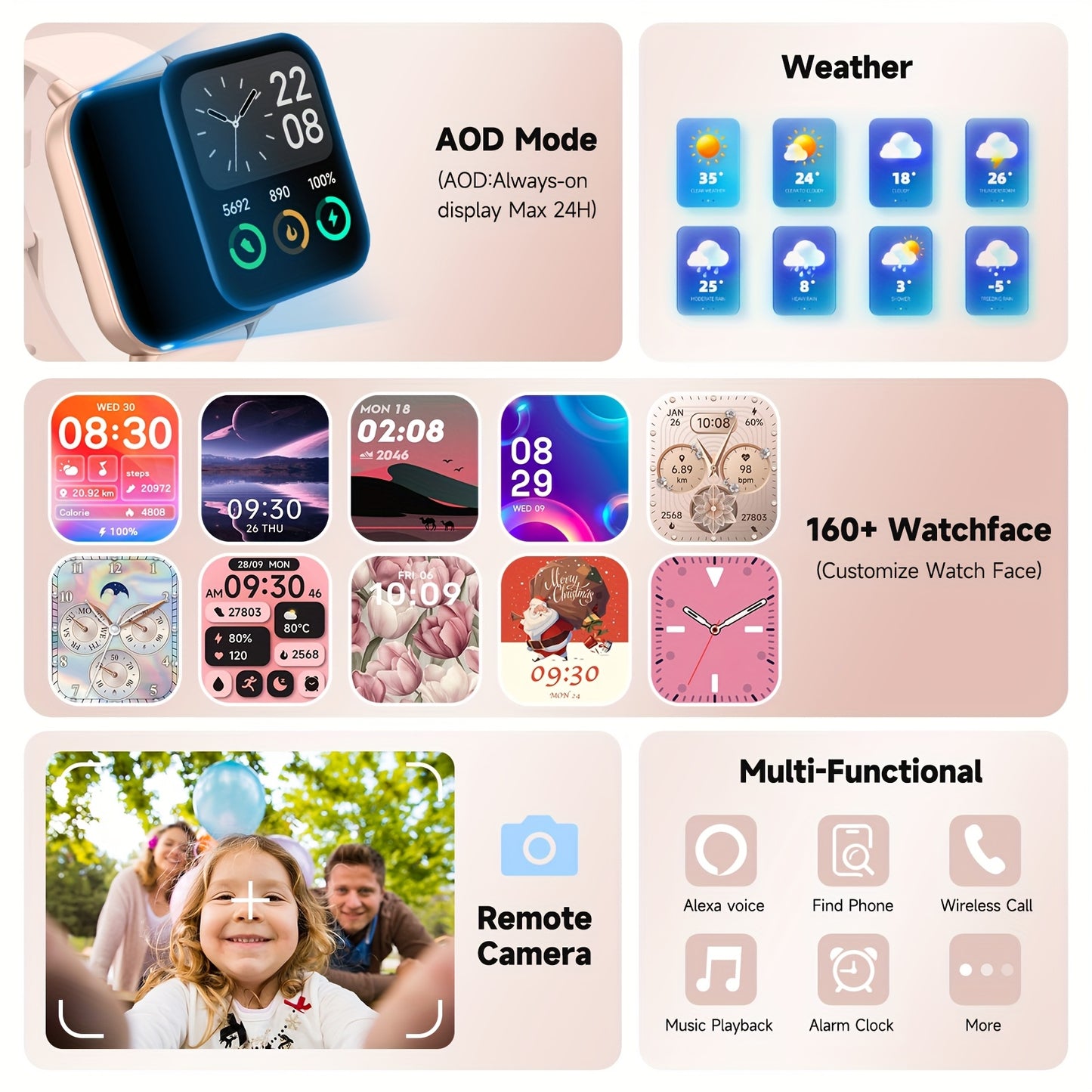 FUVEHA Smart Watch With Alexa And 100 Sports Modes