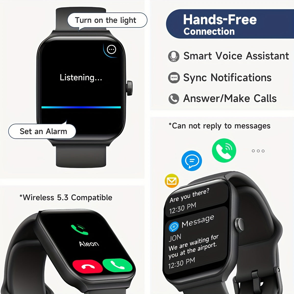 TOOBUR Smartwatch with Call Feature and Fitness Tracking Capabilities