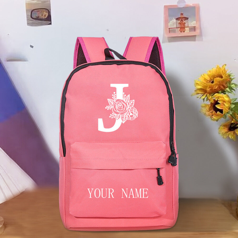 Personalized Name Backpack Lightweight Oxford with Zipper